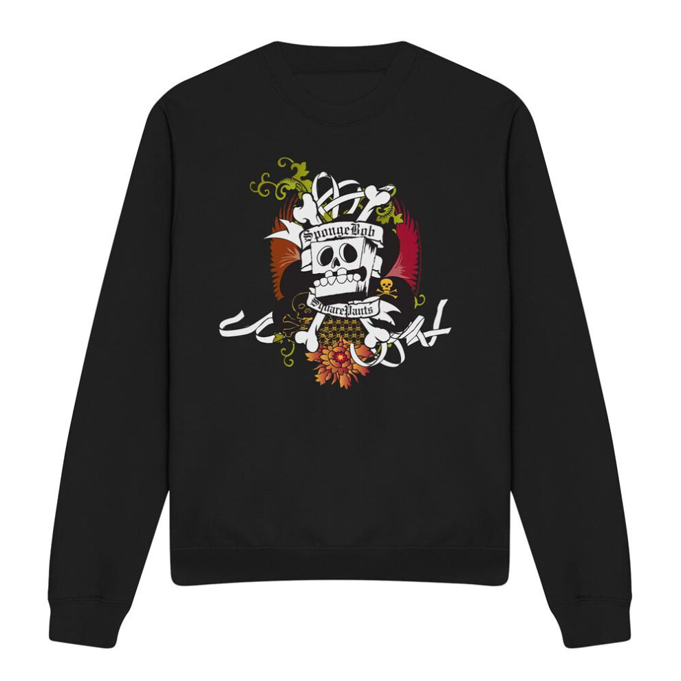 Spongebob Squarepants (S, ) Unisex Adult Rest In Peace Sweatshirt Black