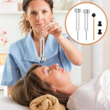 Stimmgabel-Set für Heilung, 128 Hz 136,1 Hz Stimmgabel mit Sockel, für Meditation, Entspannung und Stressabbau