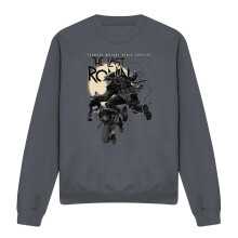 (L, Charcoal) Teenage Mutant Ninja Turtles Unisex Adult Casey Jones Leaping Sweatshirt