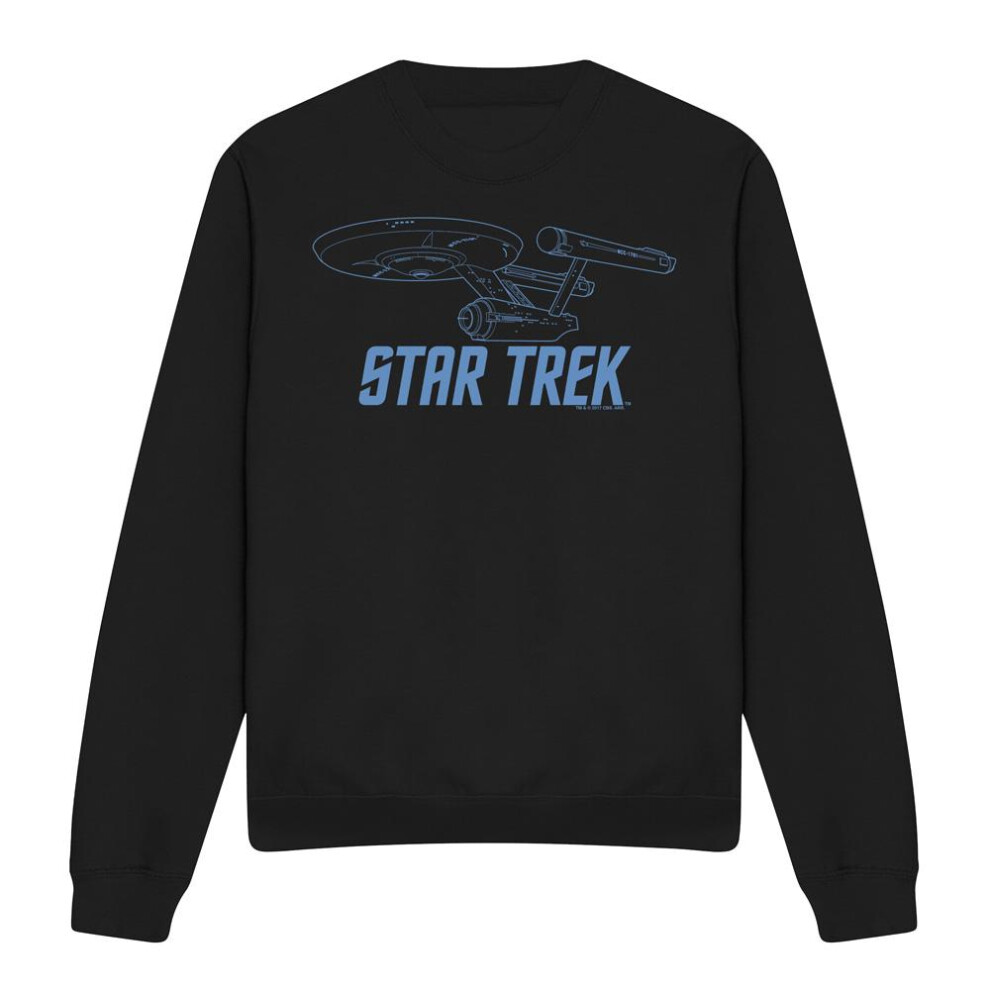 Star Trek (Xl, ) Unisex Adult Enterprise Outline Sweatshirt Black