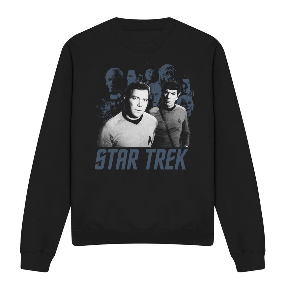 Star Trek (Xl, ) Unisex Adult Kirk Spock & Company Sweatshirt Black