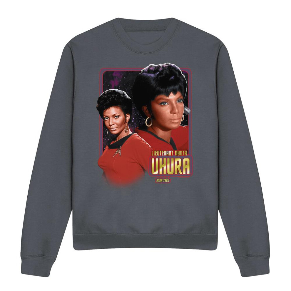 Star Trek (S, Charcoal) Unisex Adult Uhura Sweatshirt Multicoloured