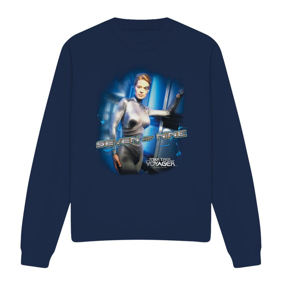 Star Trek (M, Navy) Unisex Adult Seven Of Nine Sweatshirt