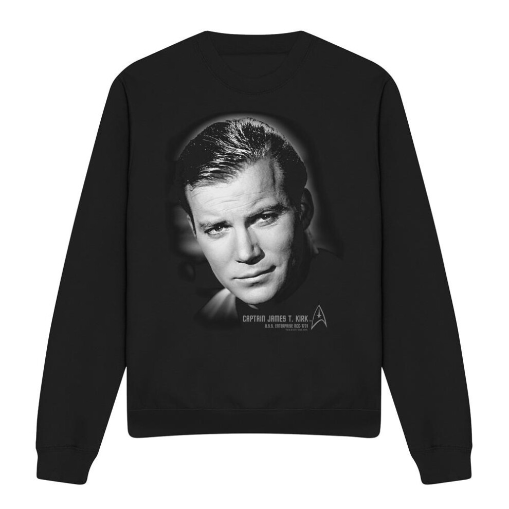 Star Trek (M, ) Unisex Adult Captain Kirk Portrait Sweatshirt Black