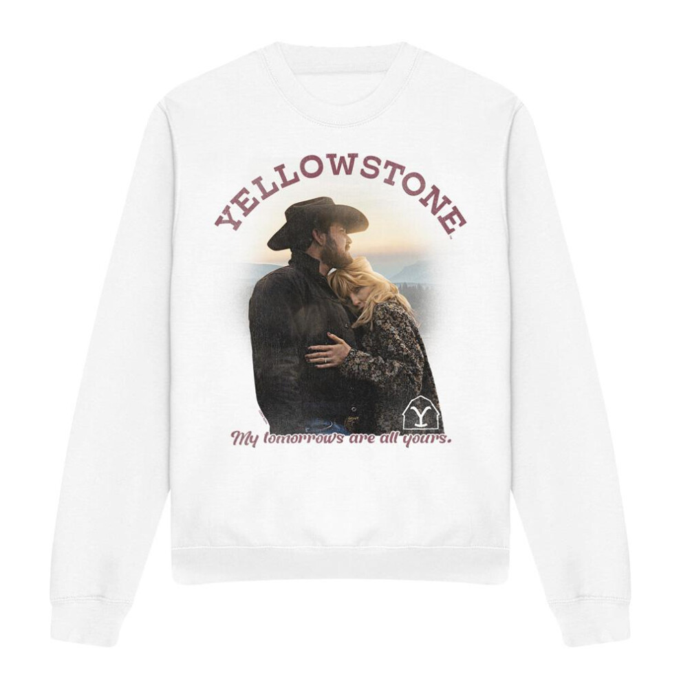 Yellowstone (Xl, ) Unisex Adult Tomorrows Rip & Beth Sweatshirt White