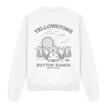(M, White) Yellowstone Unisex Adult Dutton Ranch Sunrise Sweatshirt