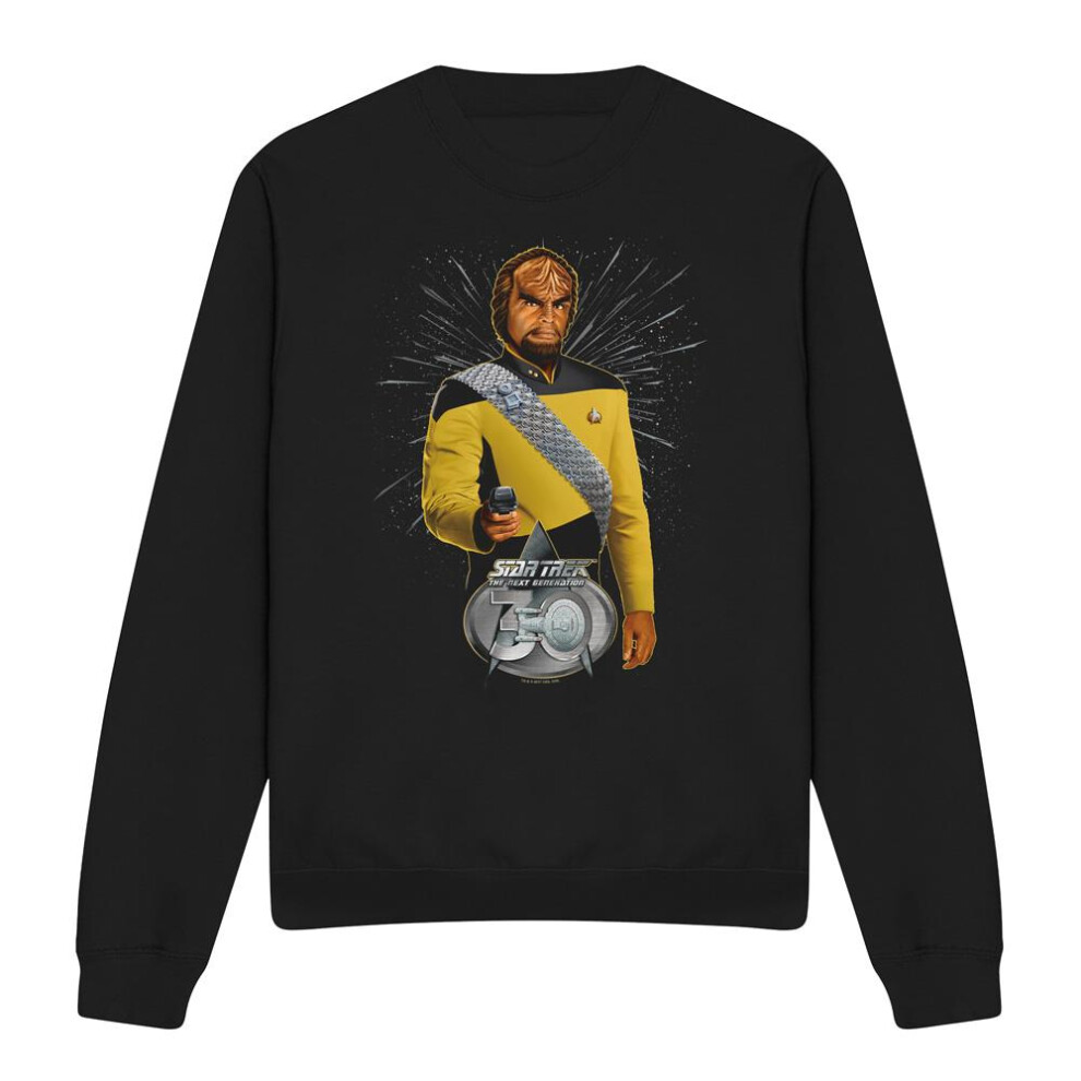 Star Trek (Xxl, ) Unisex Adult 30 Worf Sweatshirt Black