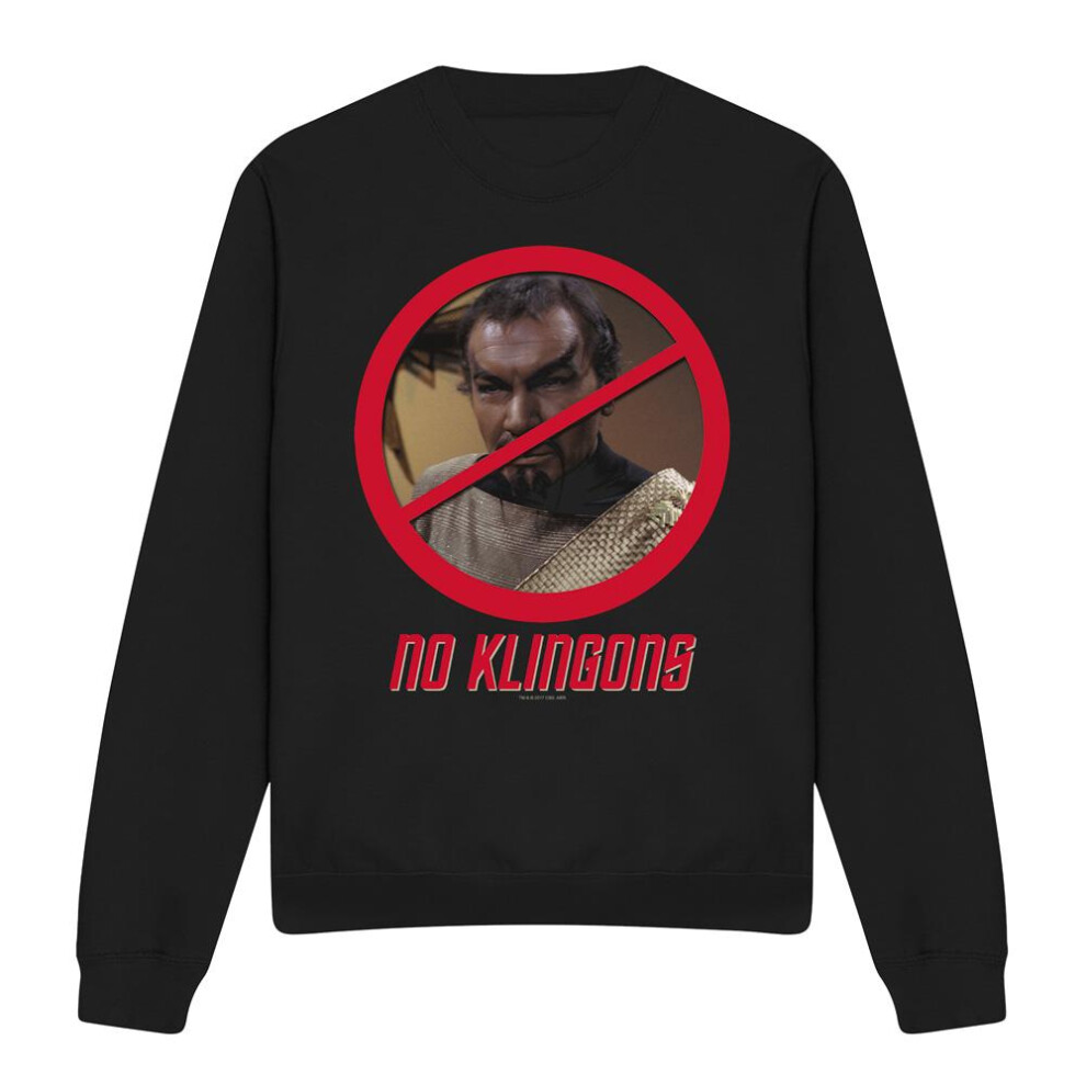 Star Trek (S, ) Unisex Adult No Klingons Sweatshirt Black