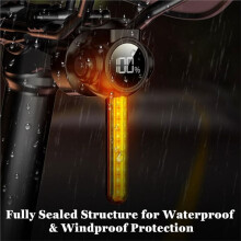 Bike Tail Light,LCD Screen Bicycle Taillight Intelligent Brake Sensing Rear Bike Light with RGB Flowing Lights