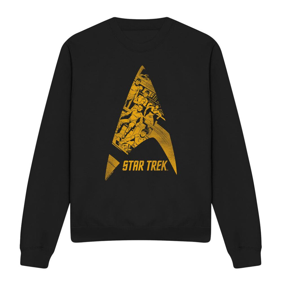 Star Trek (M, ) Unisex Adult Delta Crew Sweatshirt Black