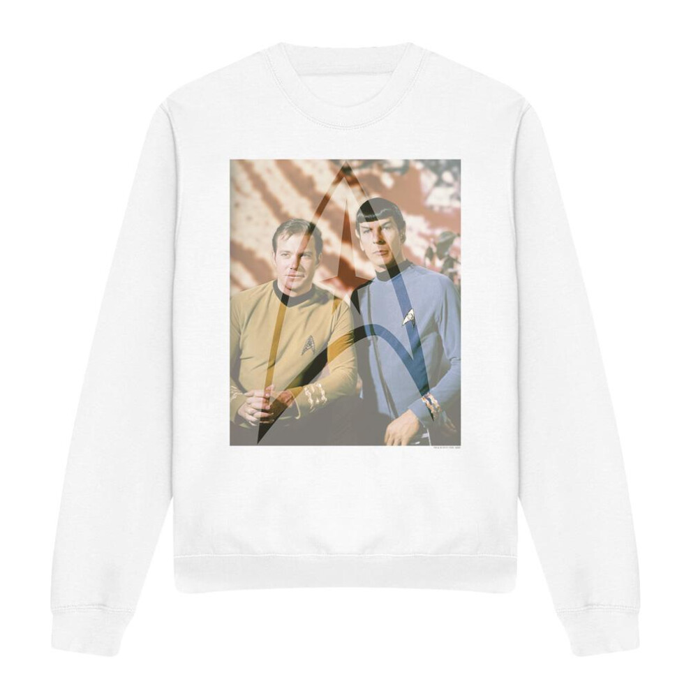 Star Trek (M, ) Unisex Adult Classic Duo Sweatshirt White