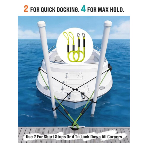 2 Pack Bootaccessoires Boot Bungee Docklijns voor Botens, Jetski, Ponton 1