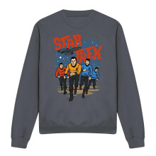 (L, Charcoal) Star Trek Unisex Adult Run Forward Sweatshirt