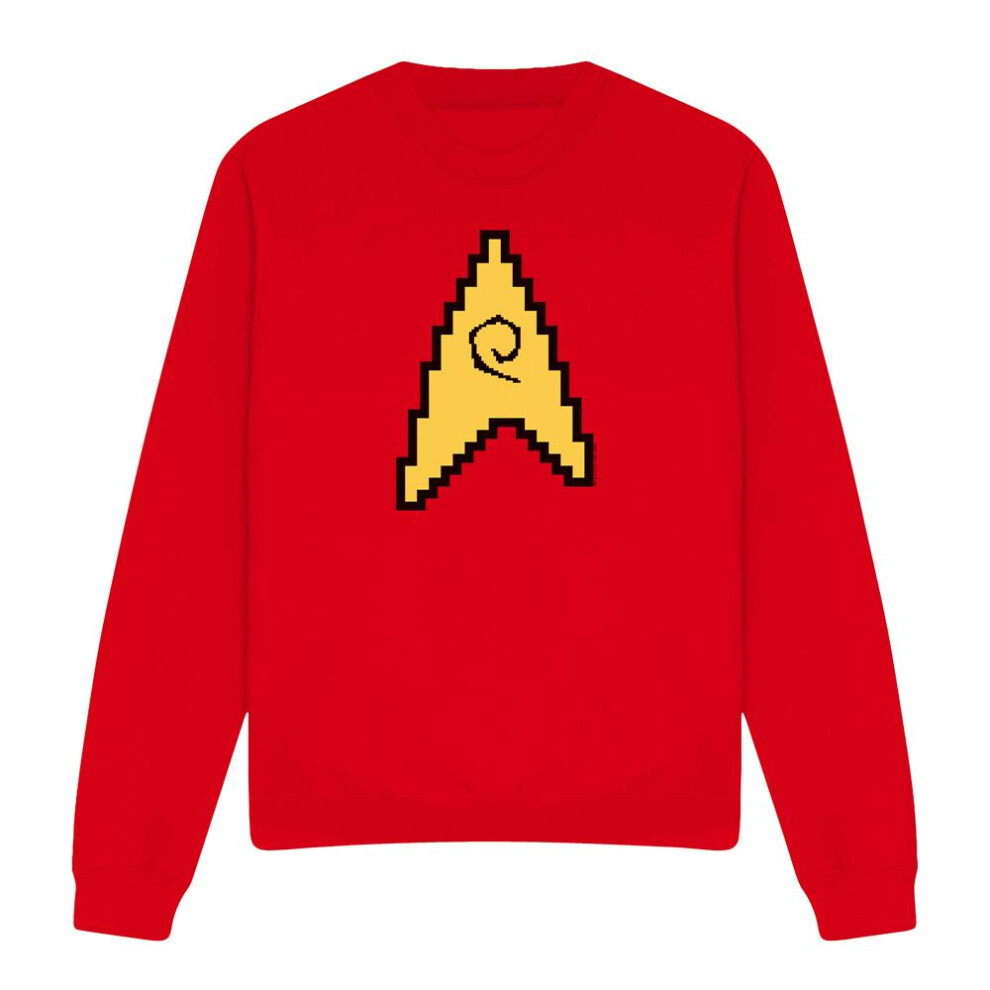 Star Trek (S, ) Unisex Adult Engineering 8-Bit Sweatshirt Red