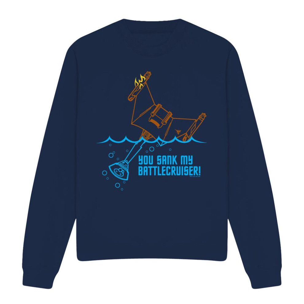 Star Trek (M, Navy) Unisex Adult Battlecruiser Sweatshirt Blue,Multicoloured