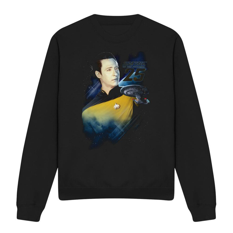 Star Trek (L, ) Unisex Adult 25Th Data Sweatshirt Black