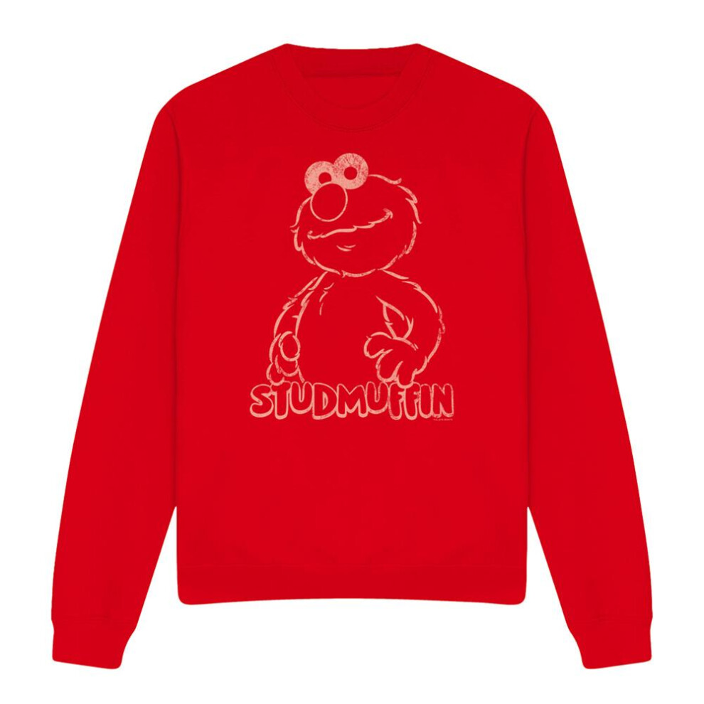 Sesame Street (Xxl, ) Unisex Adult Studmuffin Sweatshirt Red