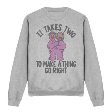 (XXL, Athletic Heather) Sesame Street Unisex Adult Takes Two Sweatshirt