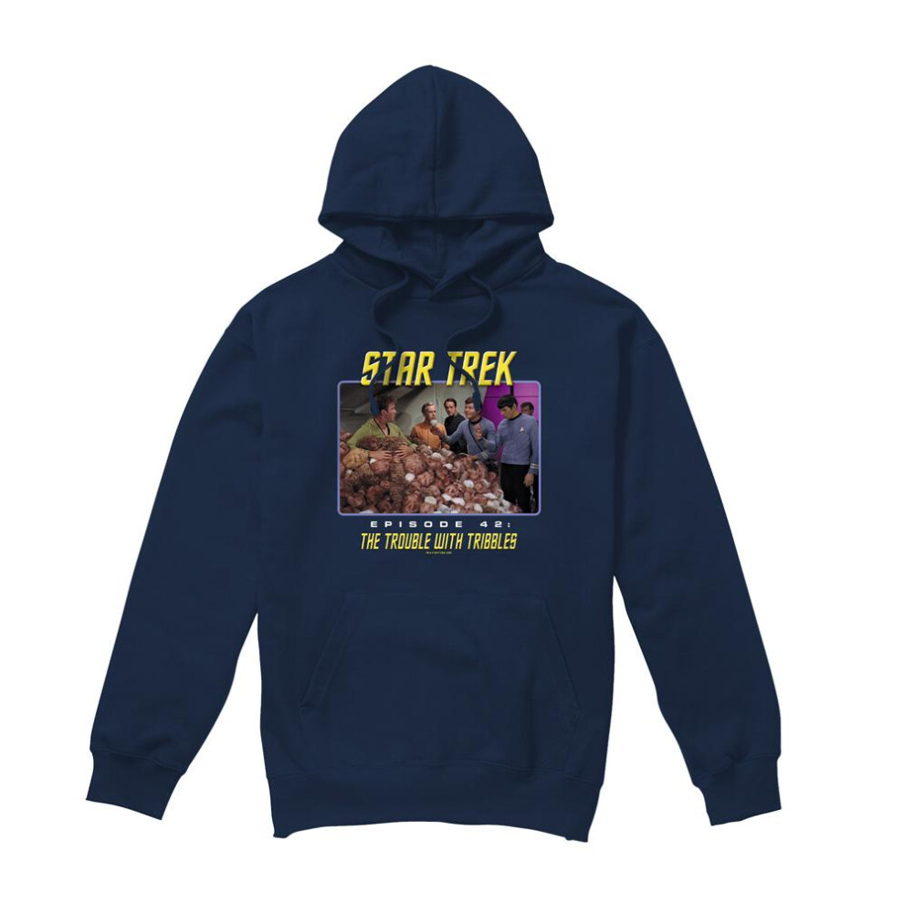 Star Trek (Xl, Navy) Mens The Trouble With Tribbles Hoodie Blue,Multicoloured