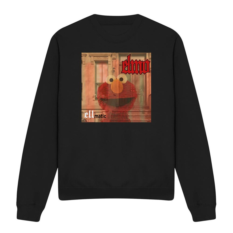 Sesame Street (Xxl, ) Unisex Adult Ellmatic Elmo Sweatshirt Black