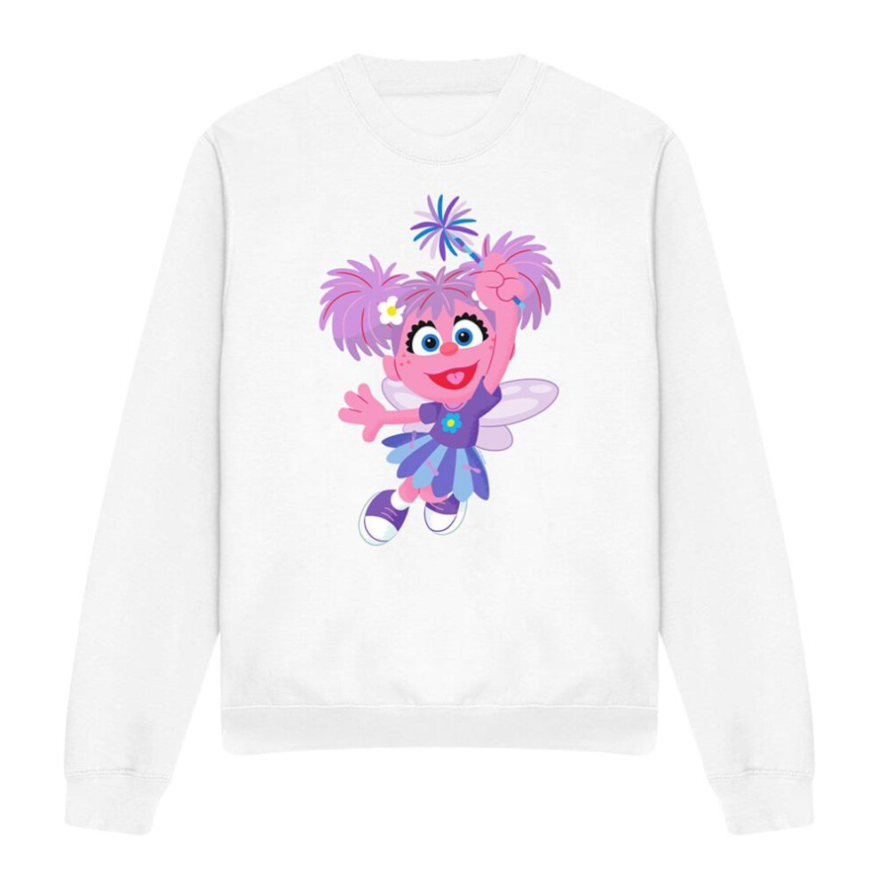 Sesame Street (M, ) Unisex Adult Furry Friends Forever! Abby Cadabby Sweatshirt White