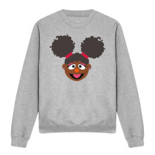 (XXL, Athletic Heather) Sesame Street Unisex Adult Gabrielle Face Sweatshirt