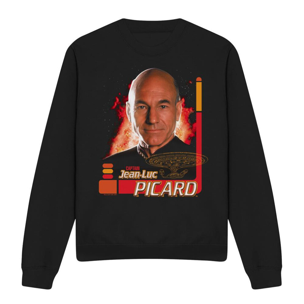 Star Trek (L, ) Unisex Adult Jean-Luc Picard Sweatshirt Black