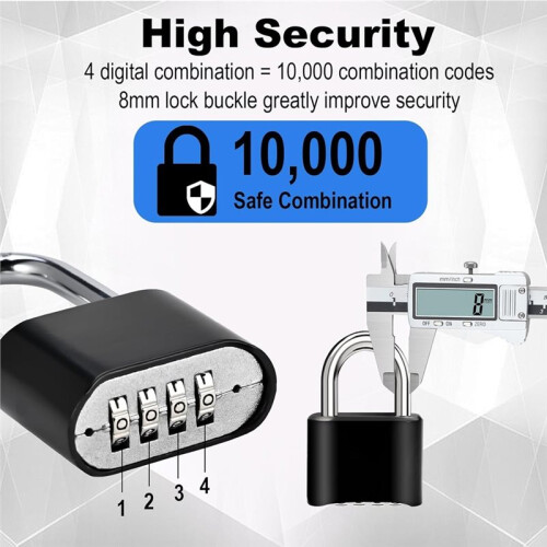 4pcs Combination Lock, 4-Digit Heavy Duty Combo Lock, Combination Padlock Outdoor Waterproof Gate Locks for Fence 1