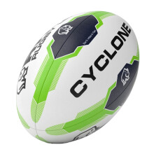(5, White/Green/Black) Rhino Cyclone XIII Rugby Ball