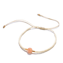 Handmade Small Bracelets Rice Beads Beaded Bracelet Natural Stone Beads Jewelry  Friendship Bracelet Champagne