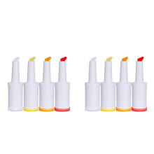 8 Pack Bar Pour Colorful Juice Pouring Bottle Containers 34 Oz Plastic Juice Dispensers for Bar Home Kitchen Party