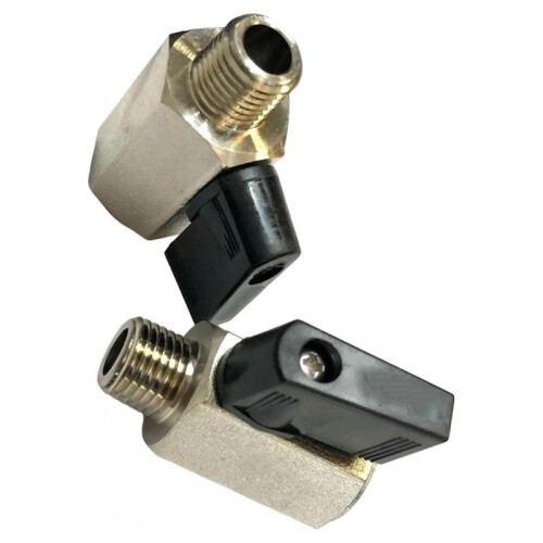 2 Peças de  Válvula de Esfera Curta para Compressor de Ar, Substitui Válvula de Esfera de 1/4" com Rosca Macho de 1/4" 1