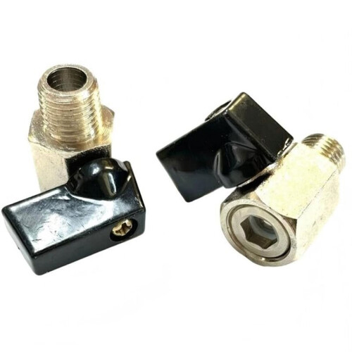 2 Peças de  Válvula de Esfera Curta para Compressor de Ar, Substitui Válvula de Esfera de 1/4" com Rosca Macho de 1/4" 2