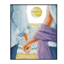 Stitch Kits Stamped of Embroidery Kits for Beginners DIY 11CT 3 Strands - Love 9.9X11.1(Inch)