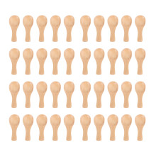 Short Handle 40 Packets of Small Wooden Spoon, Perfect for Small Jars of Jam, Spices, Condiments, Seasonings, Sugar