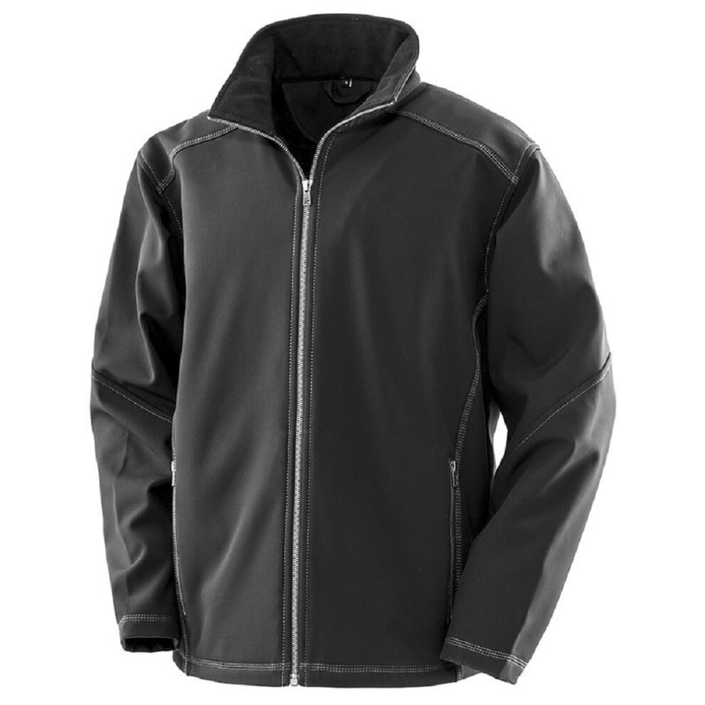 Result (M, Black) Mens Work-Guard Softshell Jacket