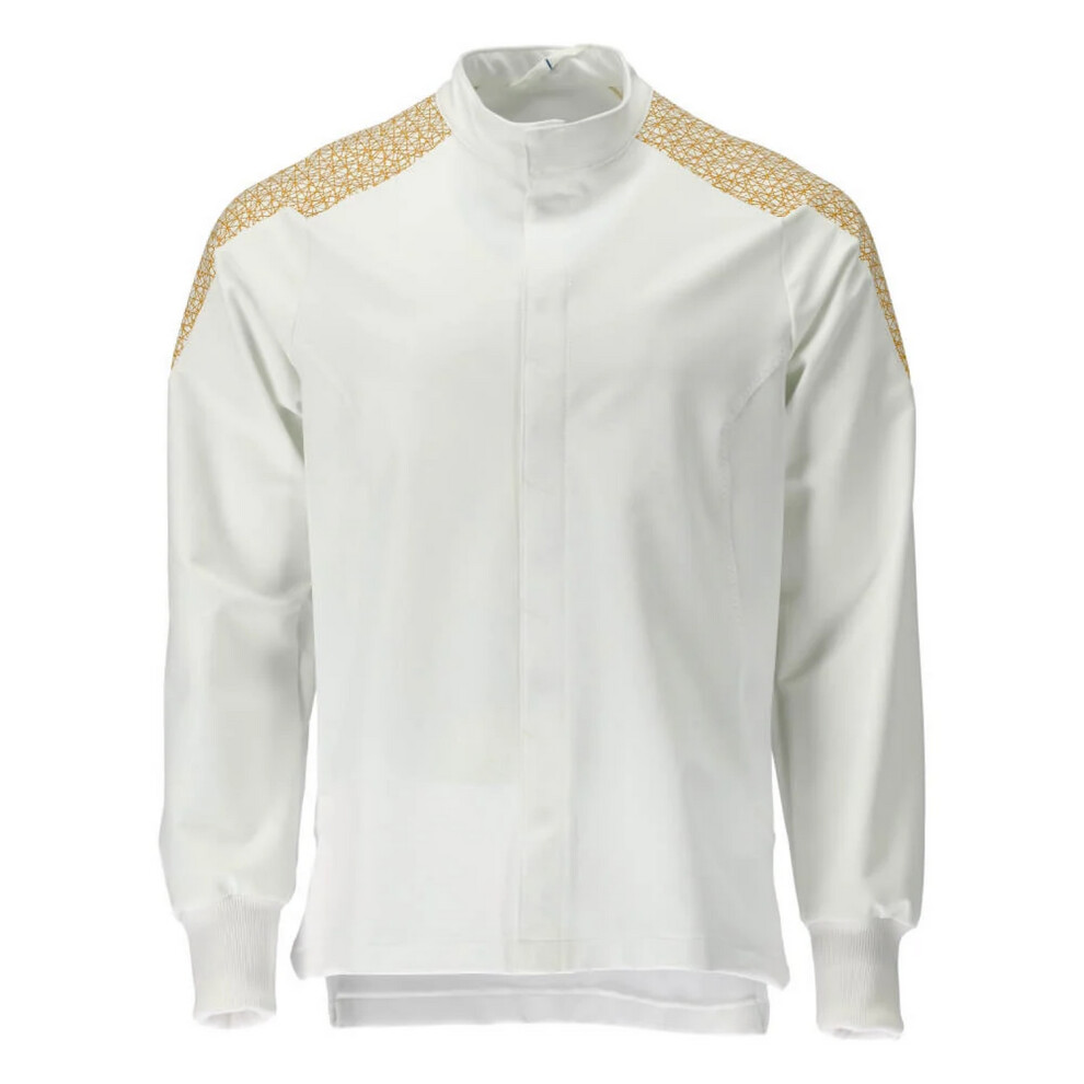 (5Xl, White/Curry) Mascot Mens Food & Care Contrast Panel Chef Jacket 5063852933914