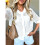 Women'S Short Sleeve Openwork Crochet Button Front Knit Cardigan White S 3