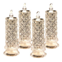 Candele Senza Fiamma A LED Rose Shadow, 4 Pezzi Candele Romantiche A Batteria Candele A Colonna A LED per San