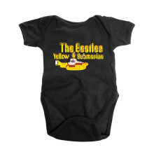 (0-3 Months, Black) The Beatles Toddler Yellow Submarine Logo Babygrow