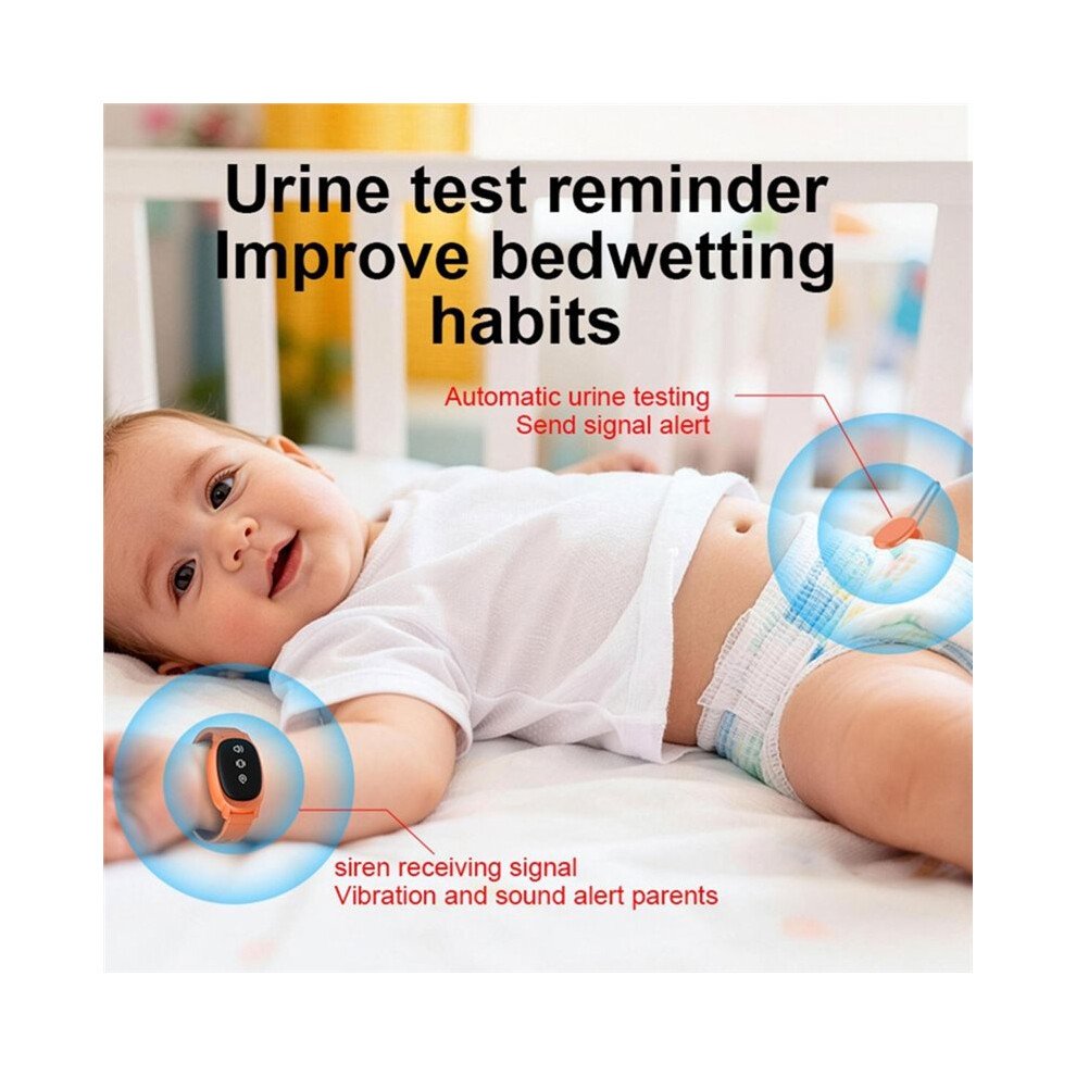 Portable Kids Bedwetting Alarm Wireless Usb Rechargeable Wearable Vibration Reminder For Elderly Baby White