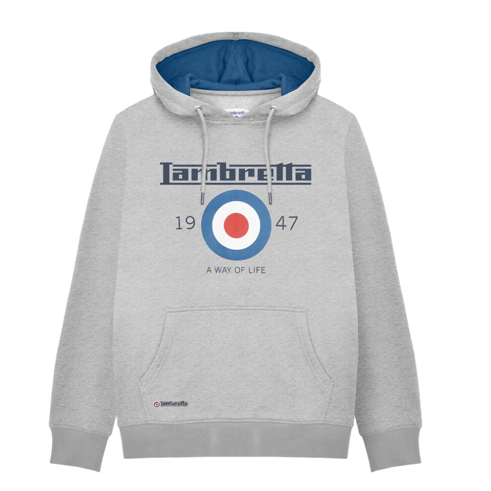 Lambretta (4Xl, Marl) Mens Aw24 Target Hoodie Grey
