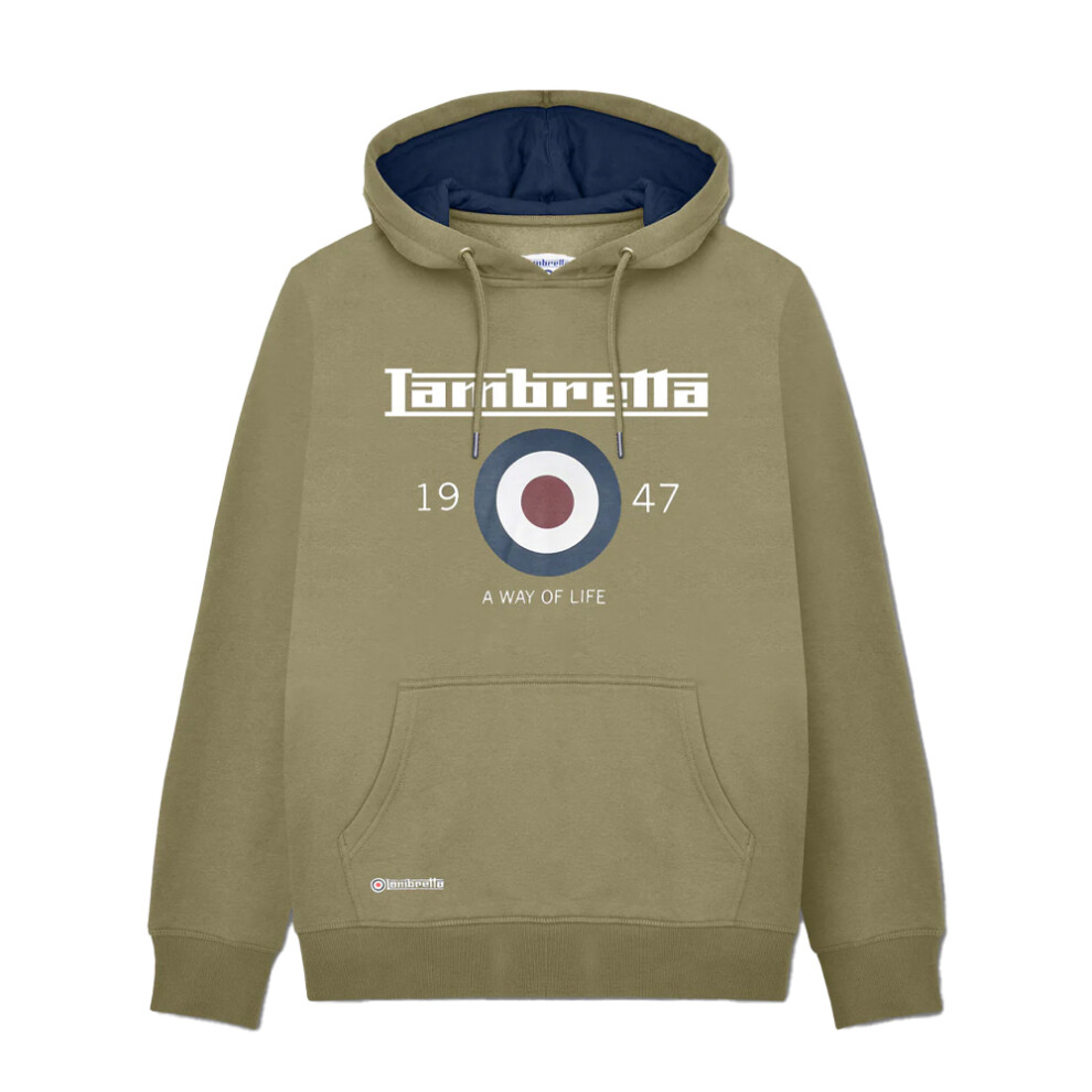 Lambretta (4Xl, Khaki ) Mens Aw24 Target Hoodie Green