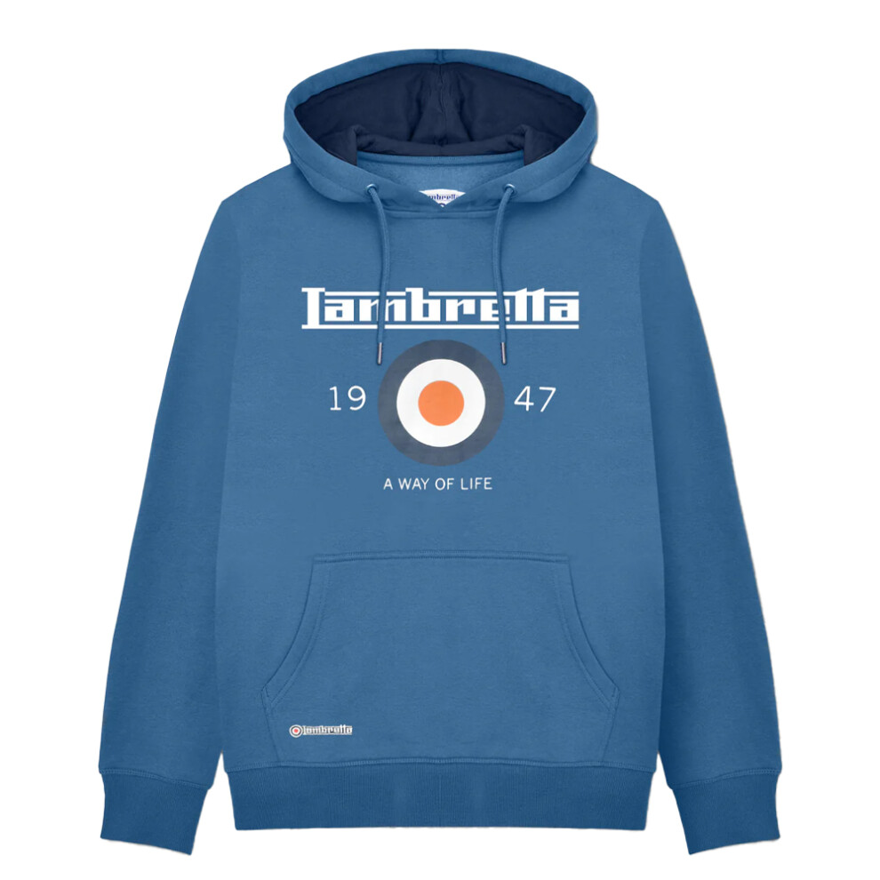 Lambretta (S, Dark ) Mens Aw24 Target Hoodie Blue