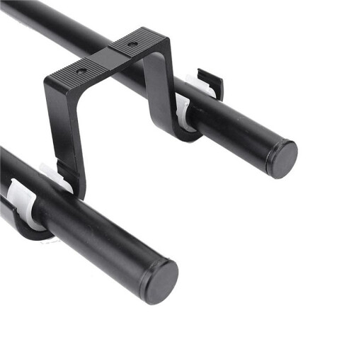 16st Dubbla Gardinstångsfästen Takfäste Stöder Aluminiumlegering Svart 2