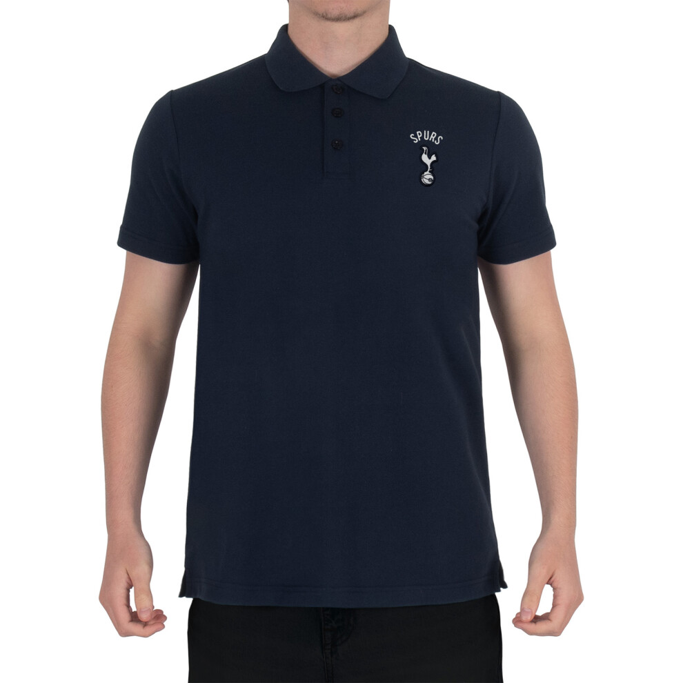 Tottenham Hotspur Fc Official Football Gift Mens Crest Polo Shirt Navy 3XL Blue