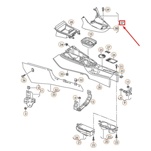 Gear Shift Base Bracket 5K0-863-680-B-81X 5K0863680B81X for   6. 1
