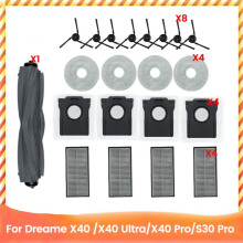 21 Pezzi di Ricambio per Aspirapolvere per X40/X40 Ultra/X40 Pro/S30 Pro con Filtro A Spazzola Laterale A Rulli e Sacchetto Antipolvere