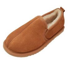 (9 UK, Chestnut) Eastern Counties Leather Mens Sheepskin Lined Soft Suede Sole Slippers