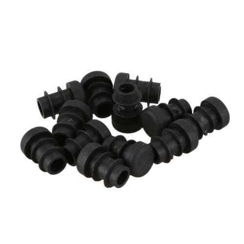 60 Pcs Plastic 12mm Pipe End Blanking Caps Bung Tube Insert Plug Round Black 1